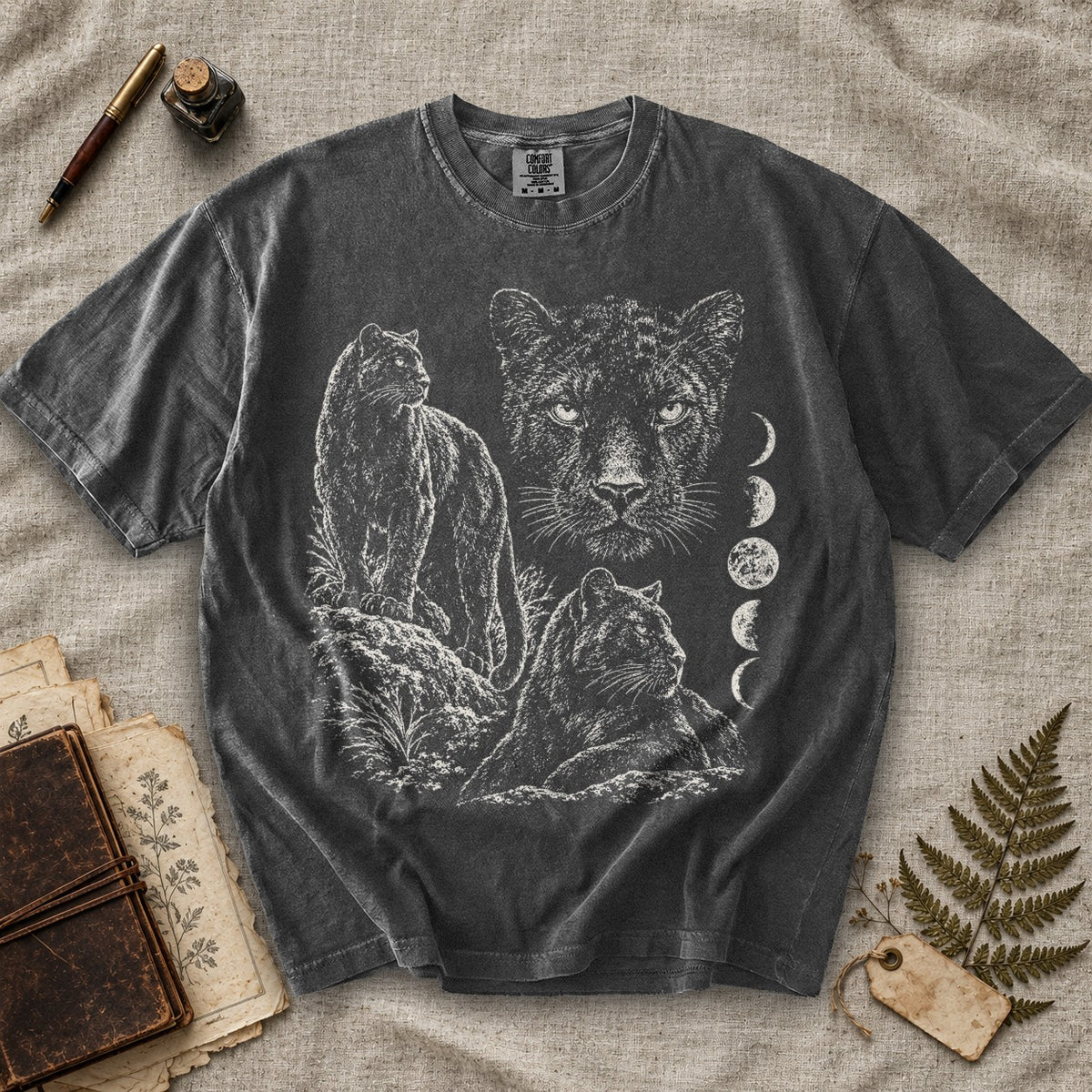 Black Panther Moon Phases T-Shirt