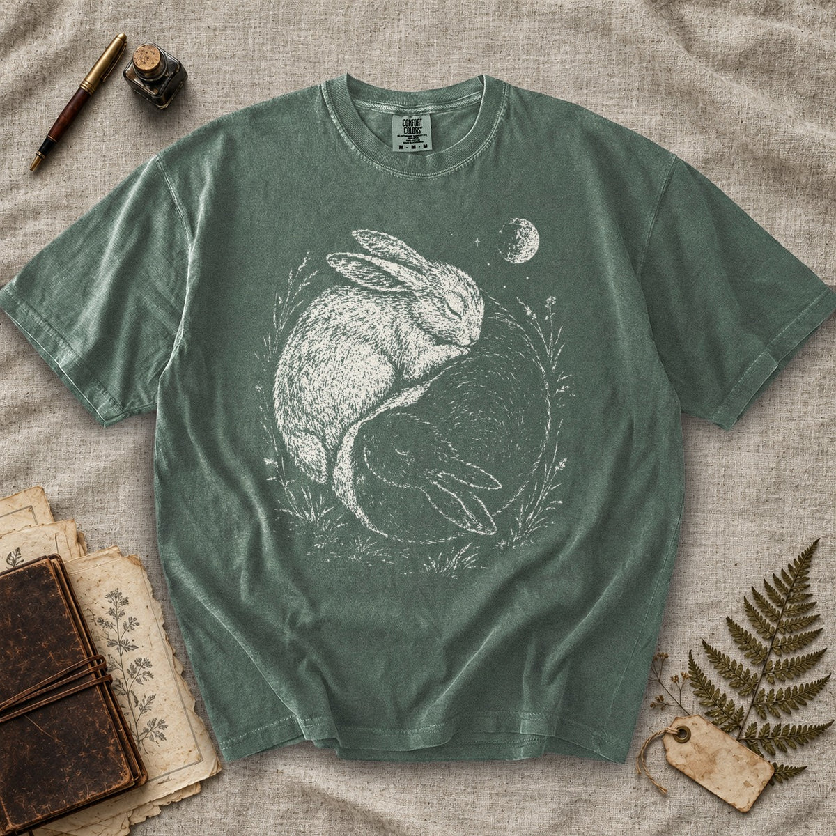 Sleeping Bunnies Moon T-Shirt