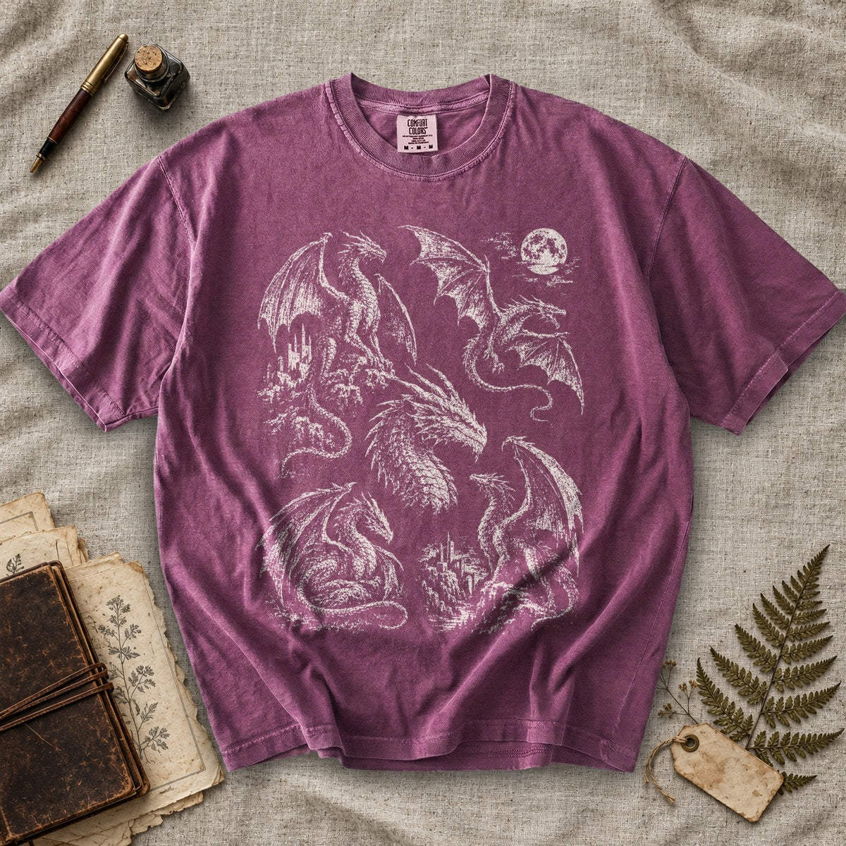 Dragons and Castles Moon T-Shirt