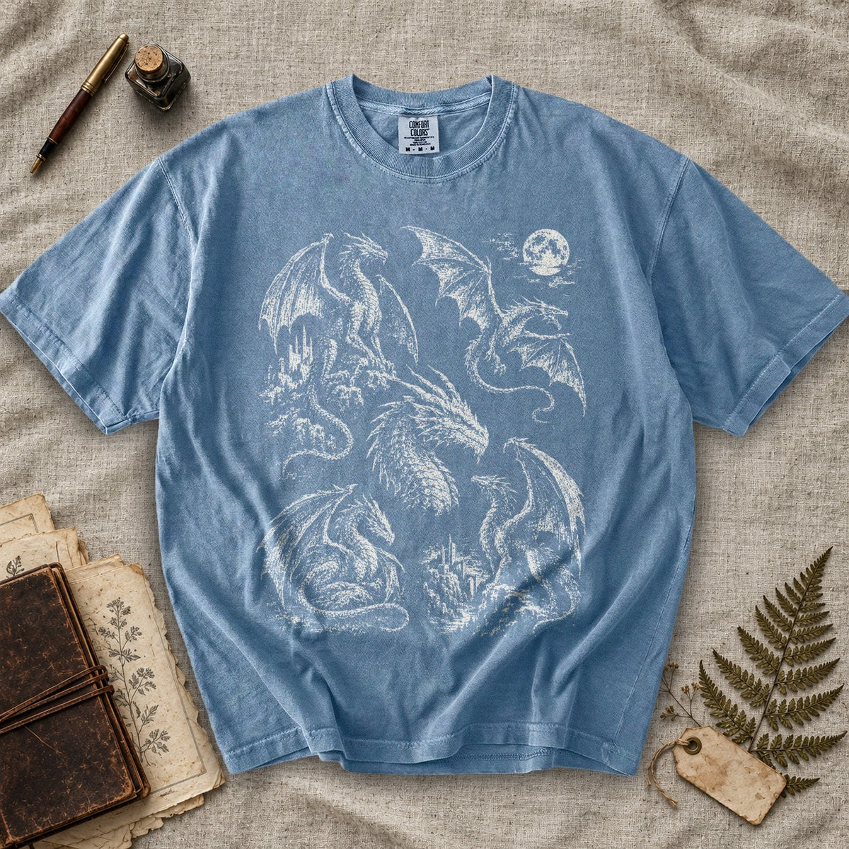 Dragons and Castles Moon T-Shirt