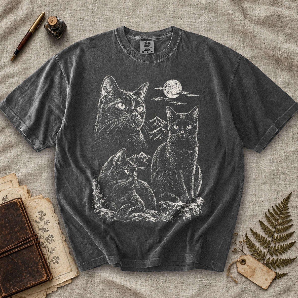 Black Cat Moonlight Trio T-Shirt