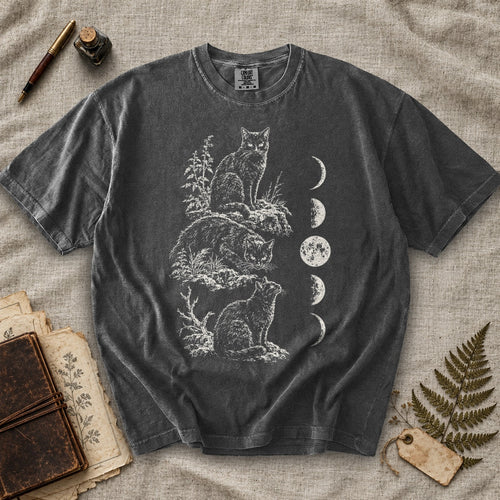 Black Cat Moon Phases Trio T-Shirt