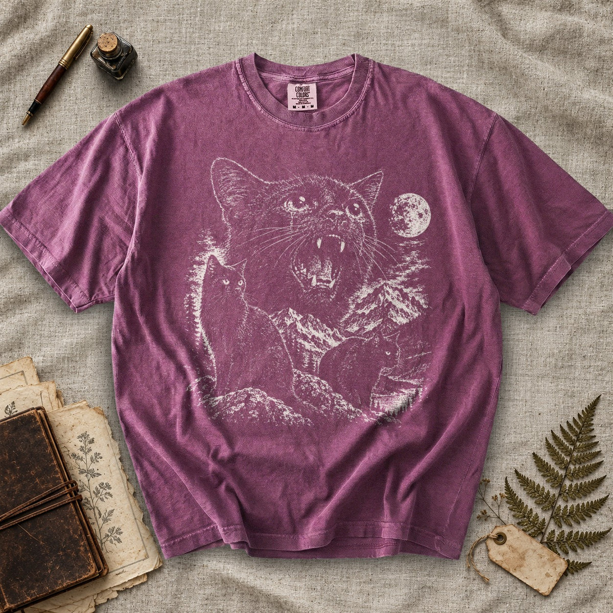Weeping Black Cat Moon T-Shirt