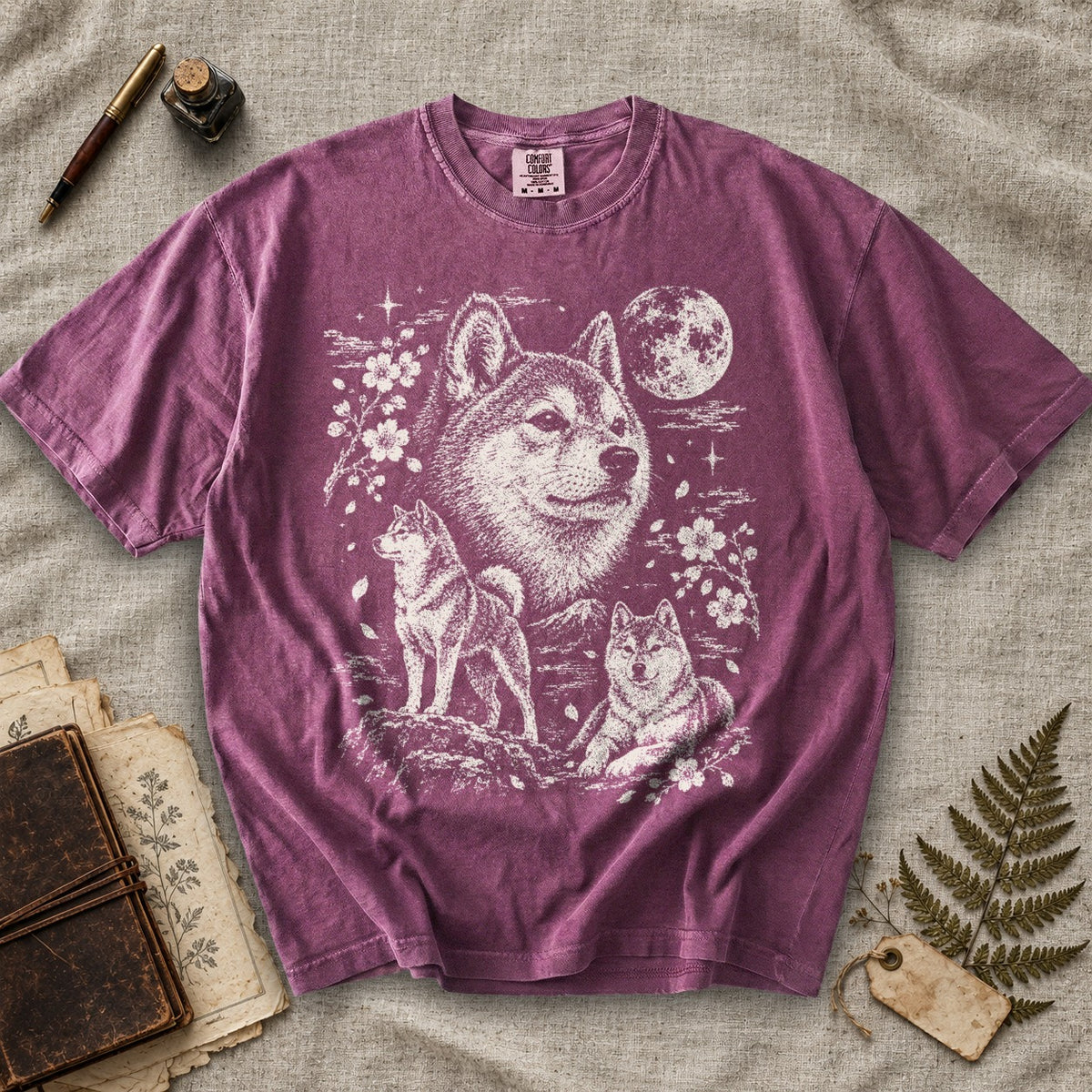 Shiba Inu Moon T-Shirt