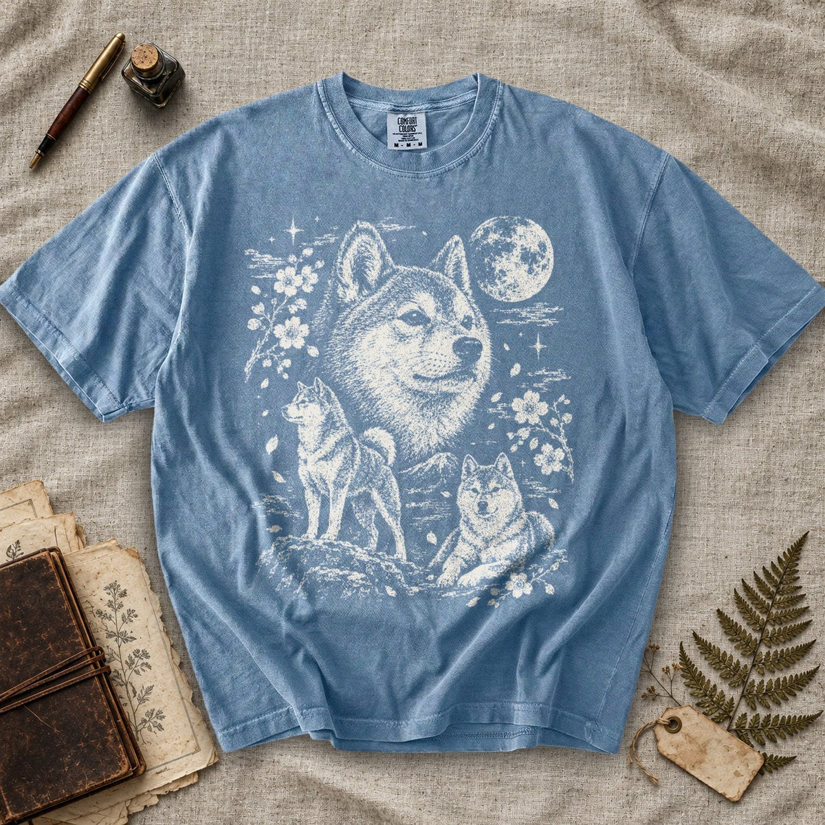 Shiba Inu Moon T-Shirt