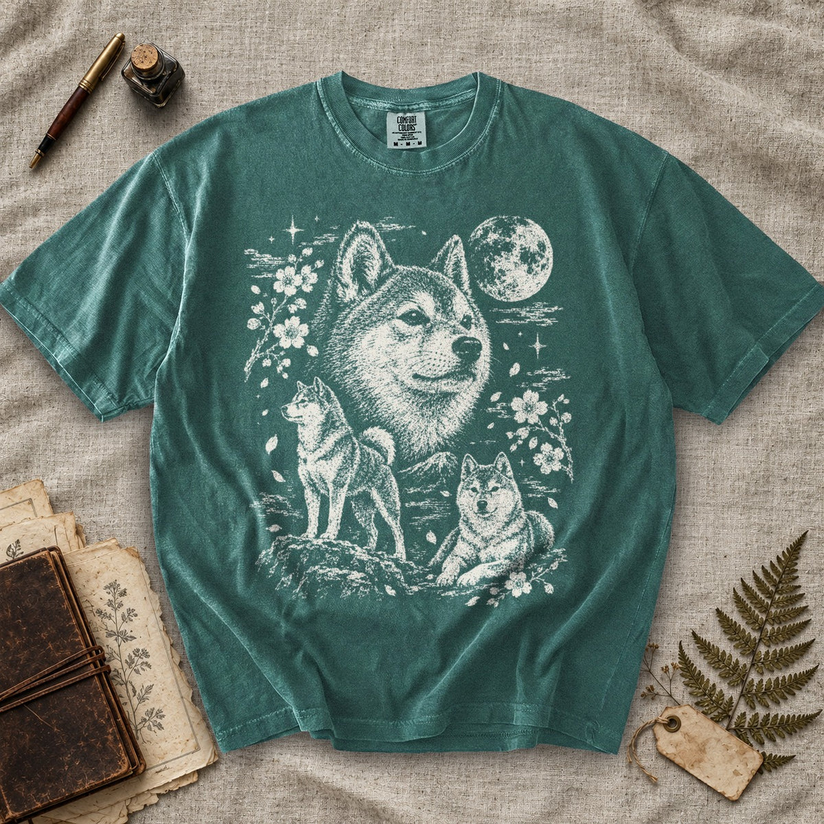 Shiba Inu Moon T-Shirt