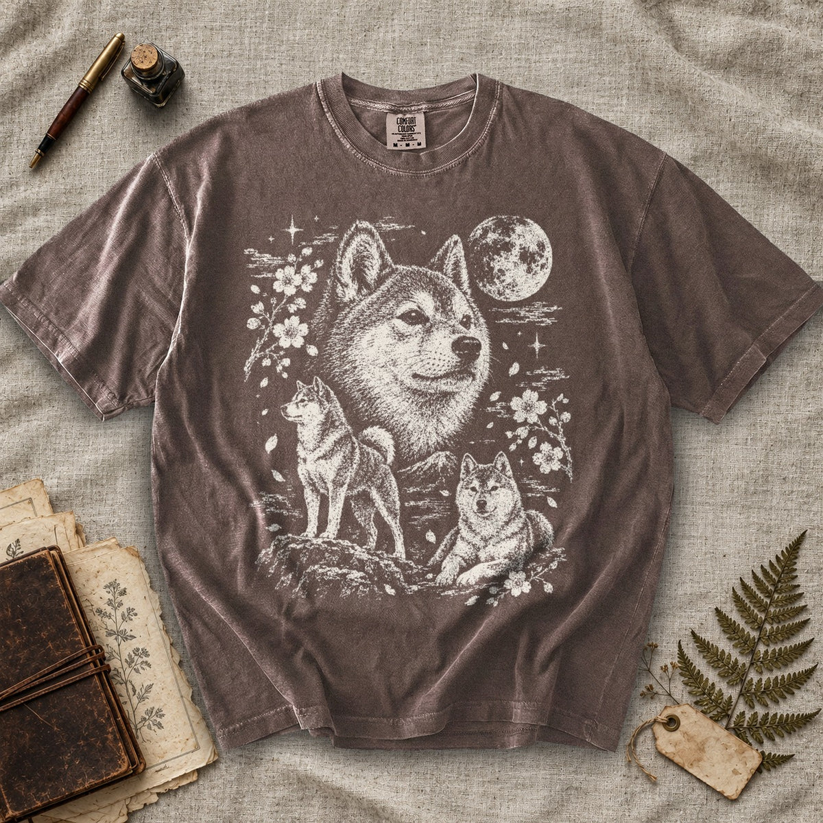 Shiba Inu Moon T-Shirt