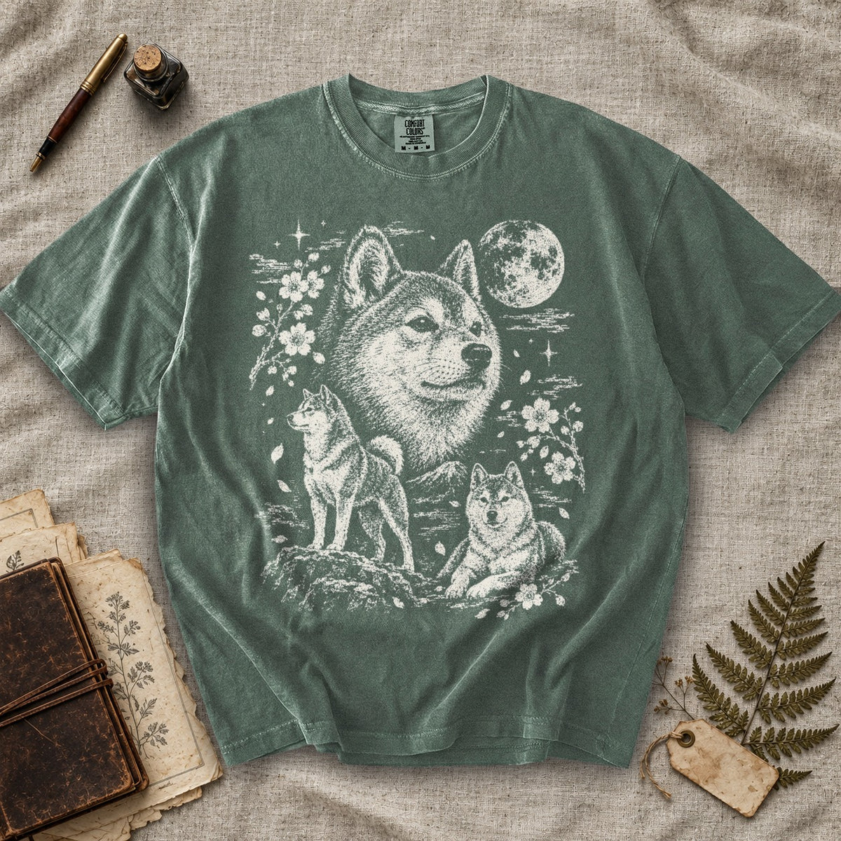 Shiba Inu Moon T-Shirt