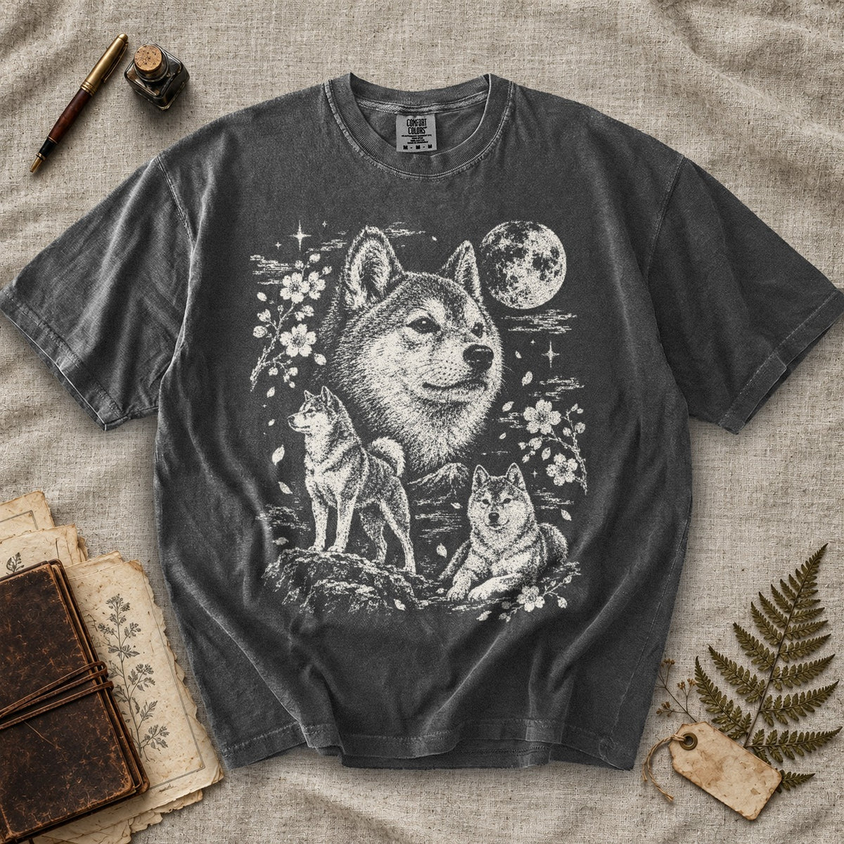 Shiba Inu Moon T-Shirt