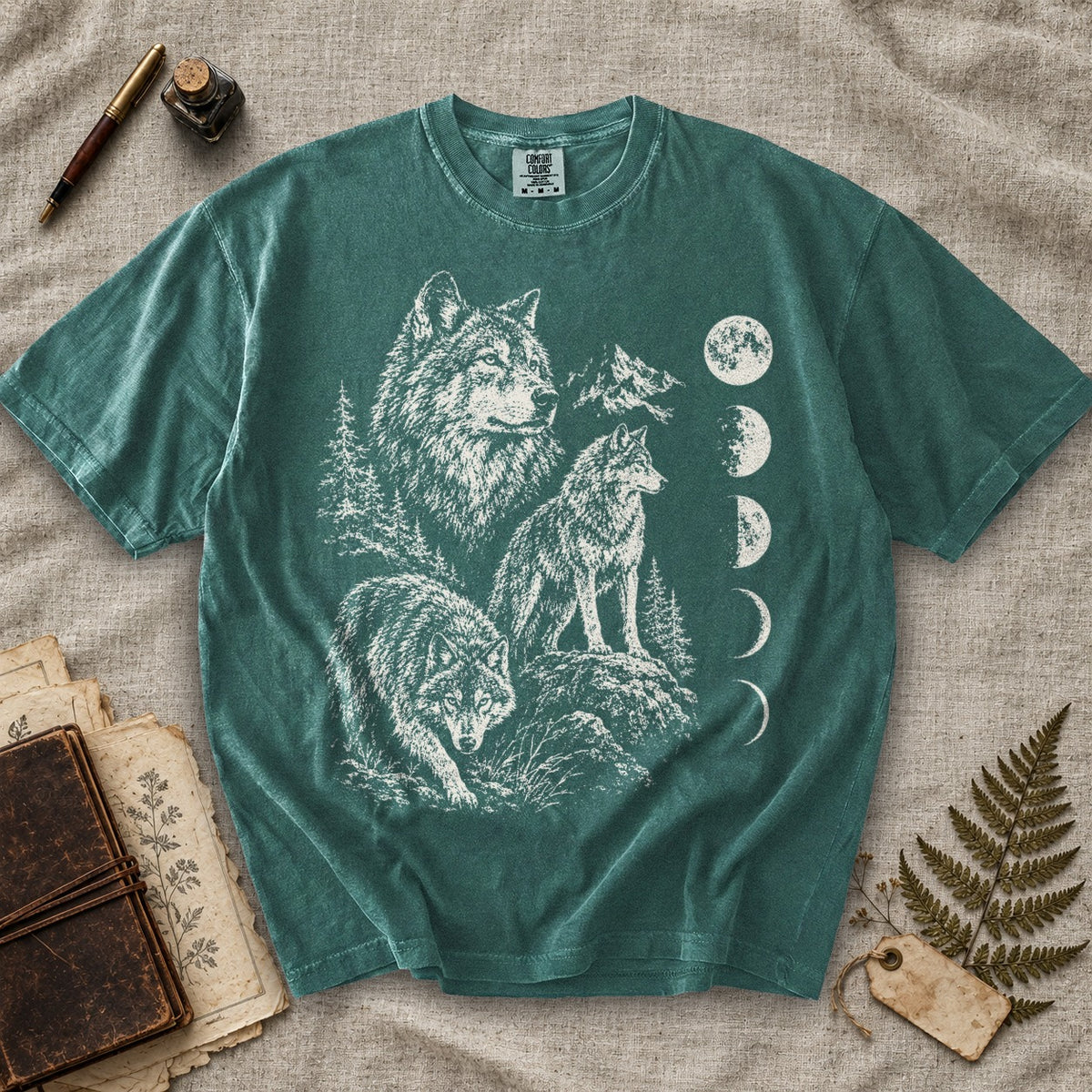 Wolf Moon Phases T-Shirt