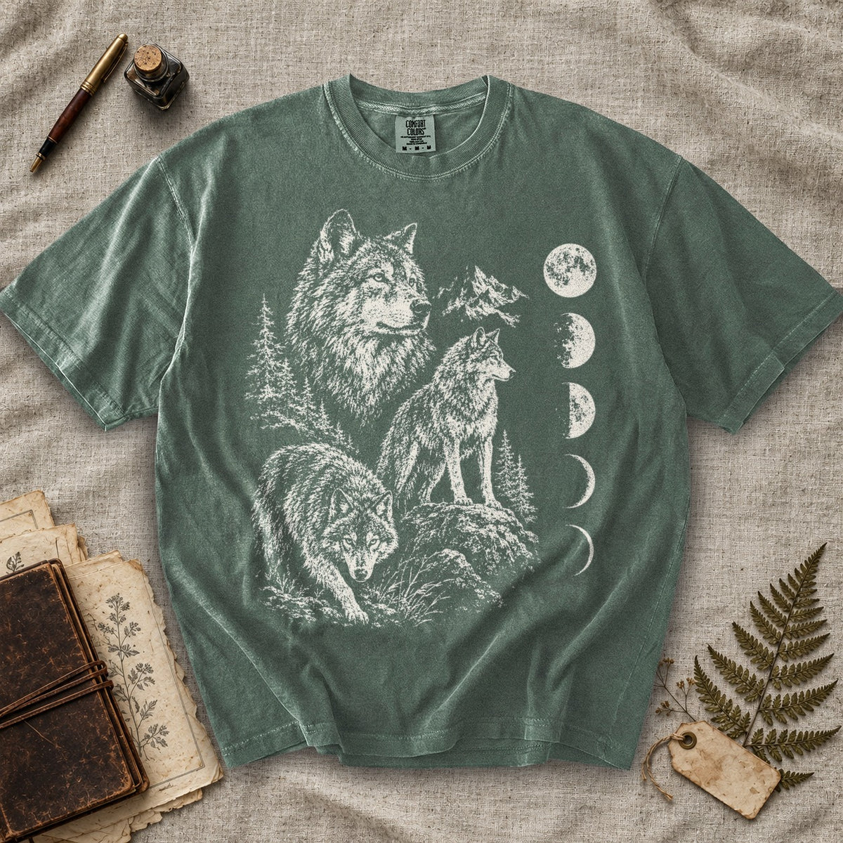Wolf Moon Phases T-Shirt