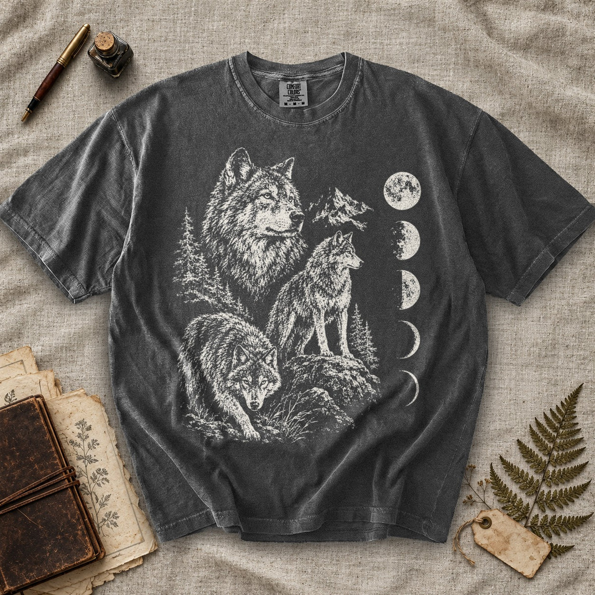 Wolf Moon Phases T-Shirt