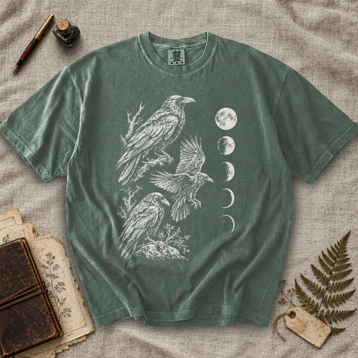 Raven Moon Phases T-Shirt