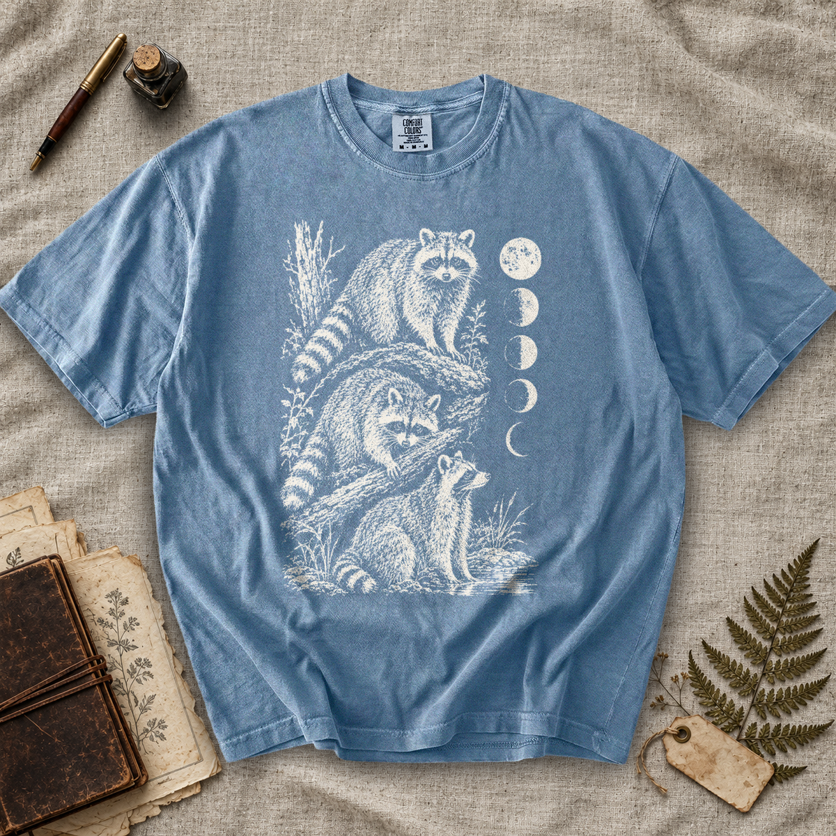Raccoon Moon Phases T-Shirt