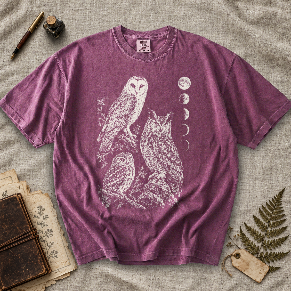 Owl Moon Phases T-Shirt