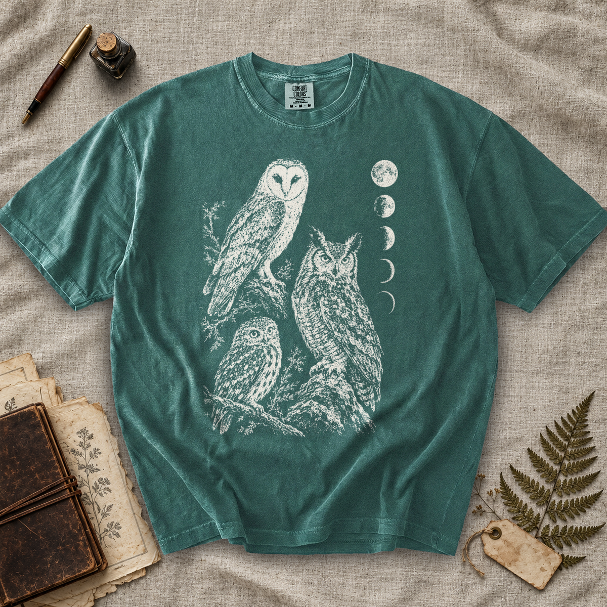 Owl Moon Phases T-Shirt