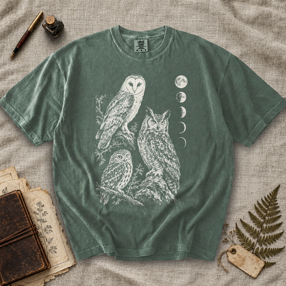 Owl Moon Phases T-Shirt