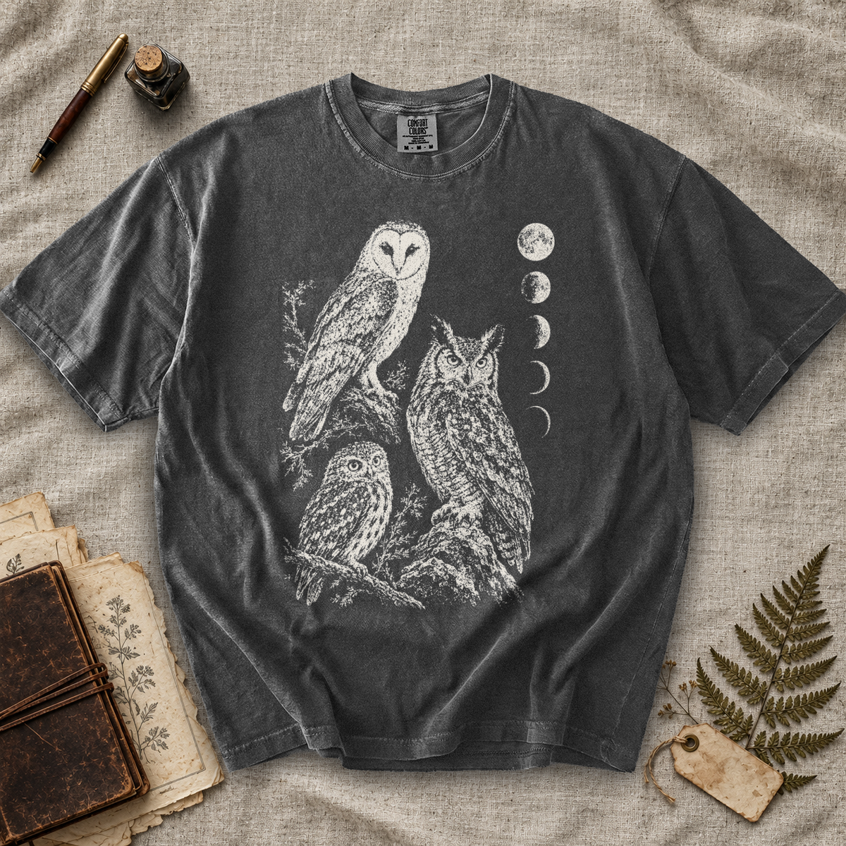 Owl Moon Phases T-Shirt