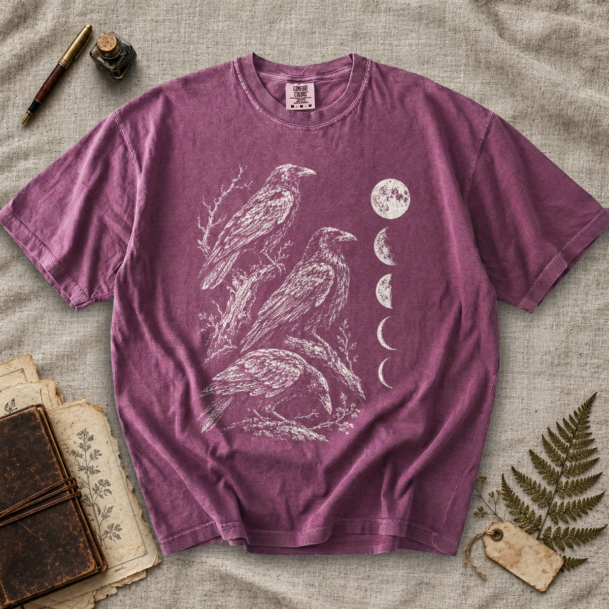 Crow Moon Phases T-Shirt