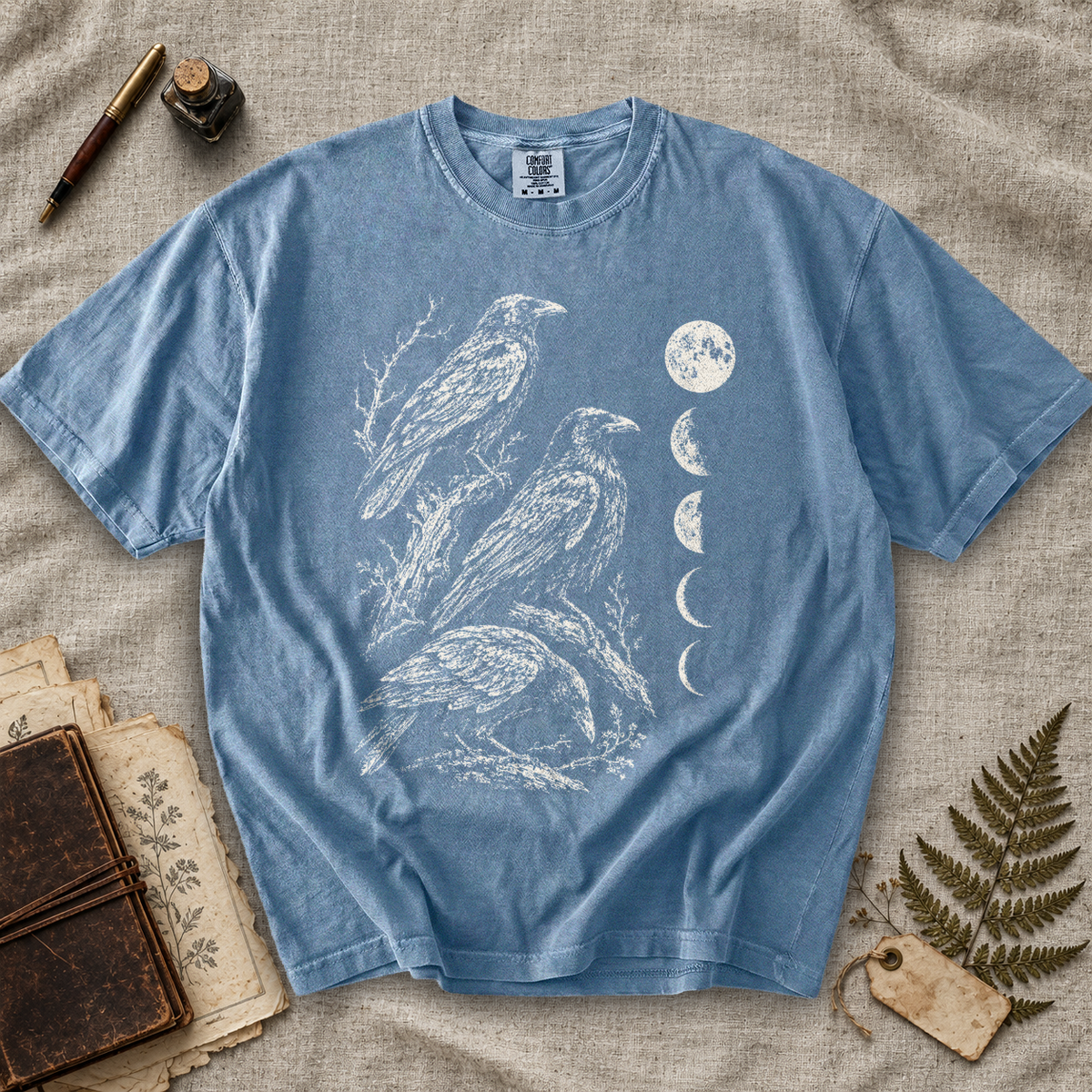 Crow Moon Phases T-Shirt