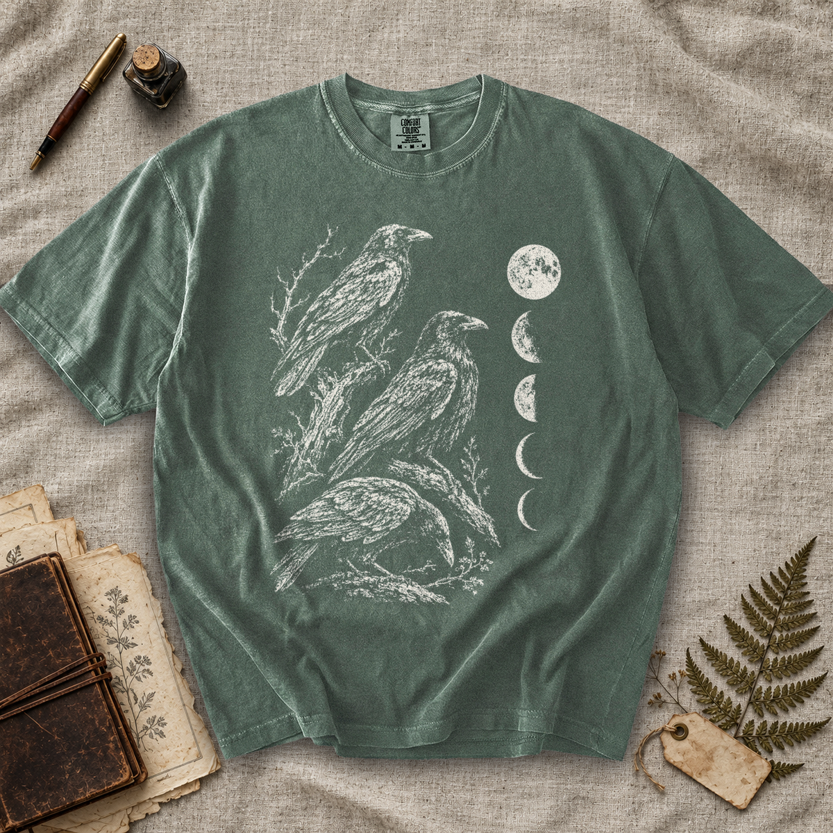 Crow Moon Phases T-Shirt