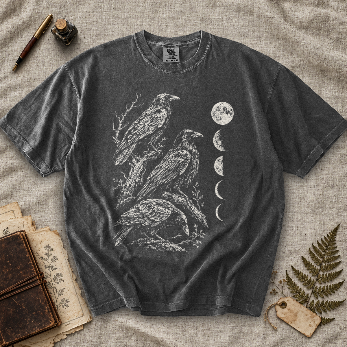 Crow Moon Phases T-Shirt