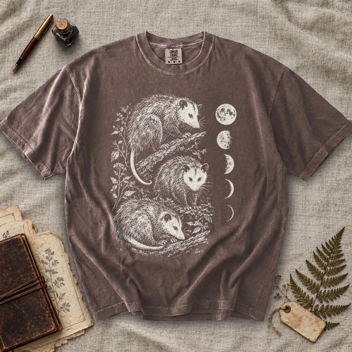 Opossum Moon Phases T-Shirt