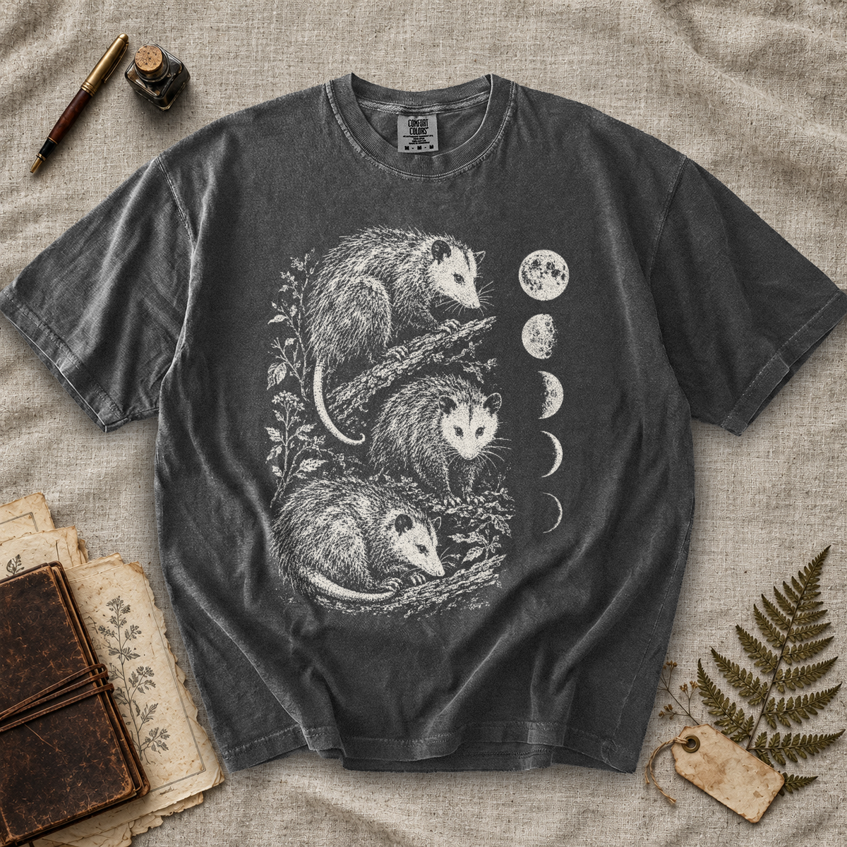 Opossum Moon Phases T-Shirt