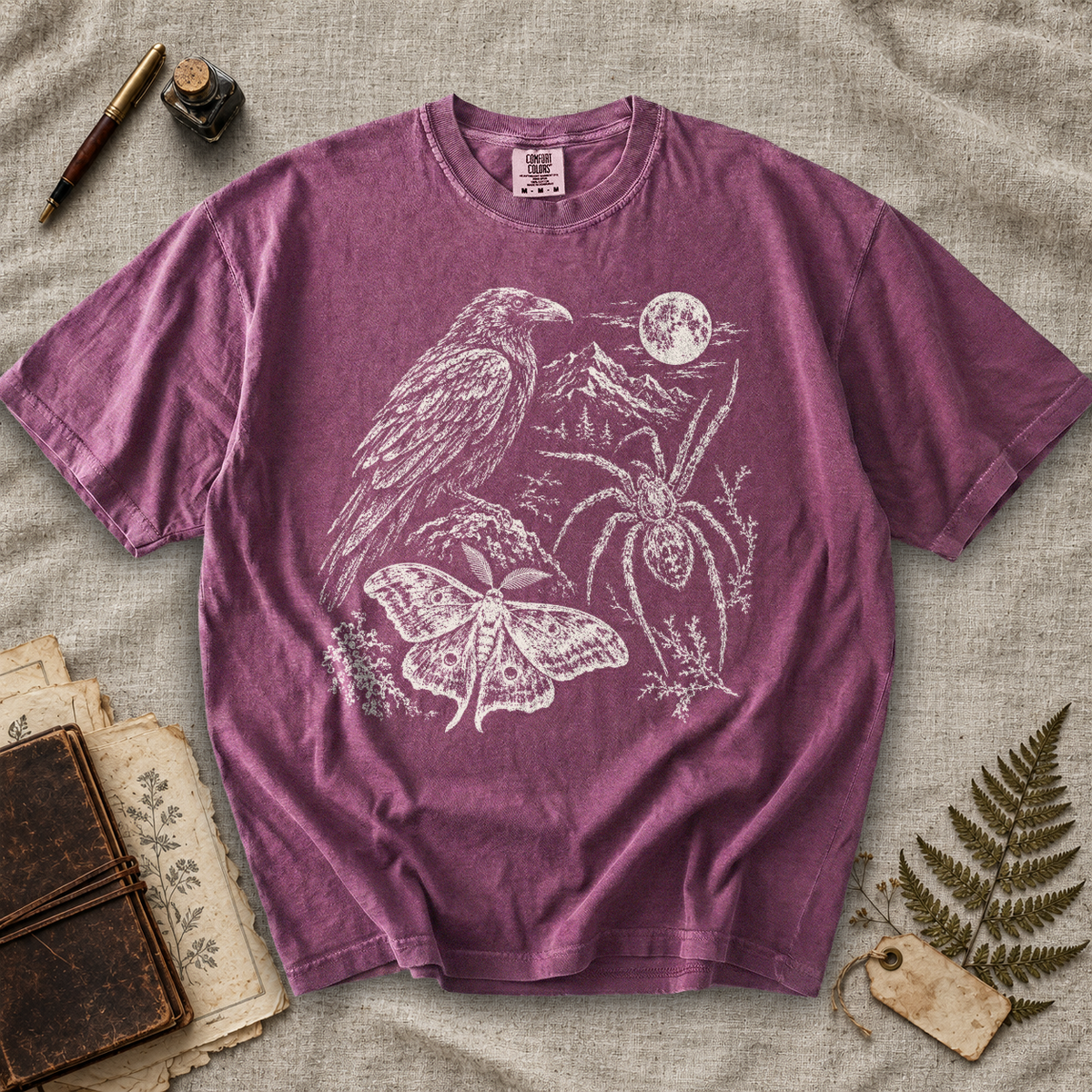 Raven Spider and Moth Moon T-Shirt