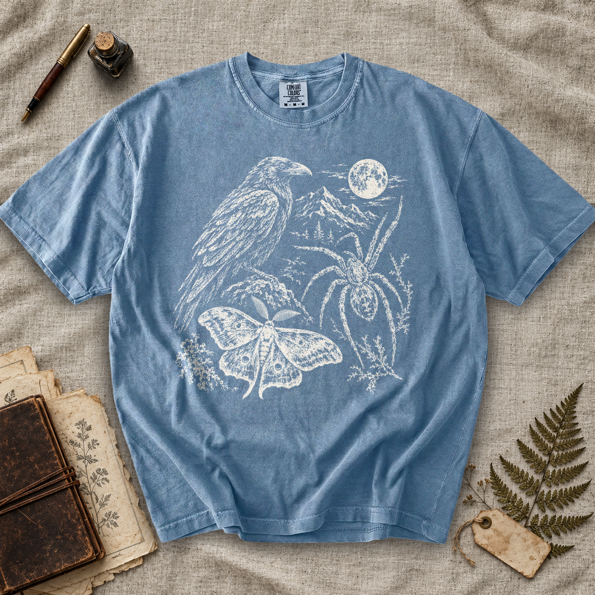 Raven Spider and Moth Moon T-Shirt