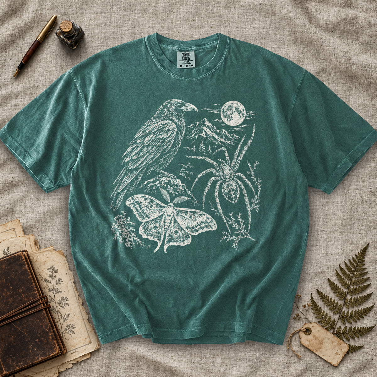 Raven Spider and Moth Moon T-Shirt