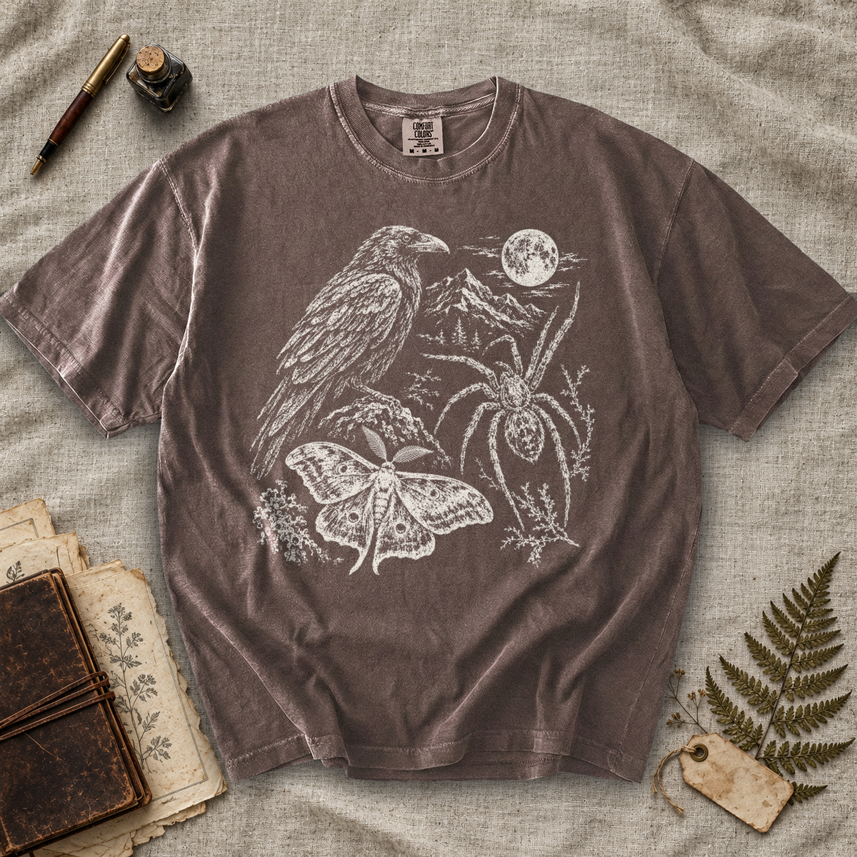 Raven Spider and Moth Moon T-Shirt