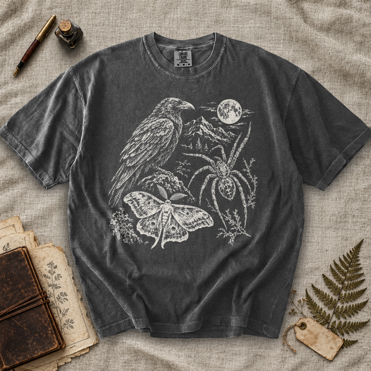 Raven Spider and Moth Moon T-Shirt